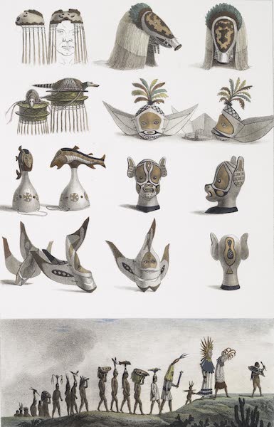 Voyage Pittoresque et Historique au Bresil Vol. 1 - Differentes Formes de Masques (Coeffures) (1834)