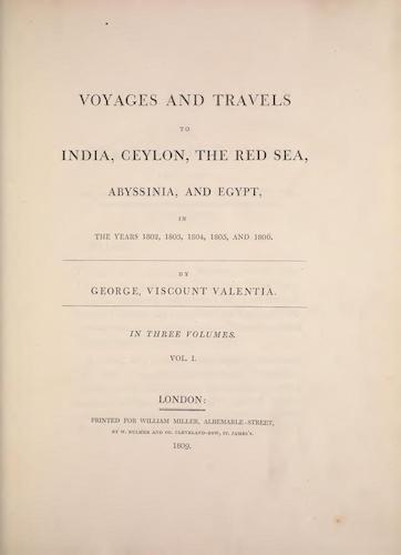 Abyssinia - Voyages and Travels to India, Ceylon, the Red Sea, Abyssinia, and Egypt Vol. 1