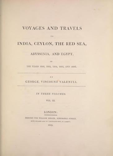 Abyssinia - Voyages and Travels to India, Ceylon, the Red Sea, Abyssinia, and Egypt Vol. 3