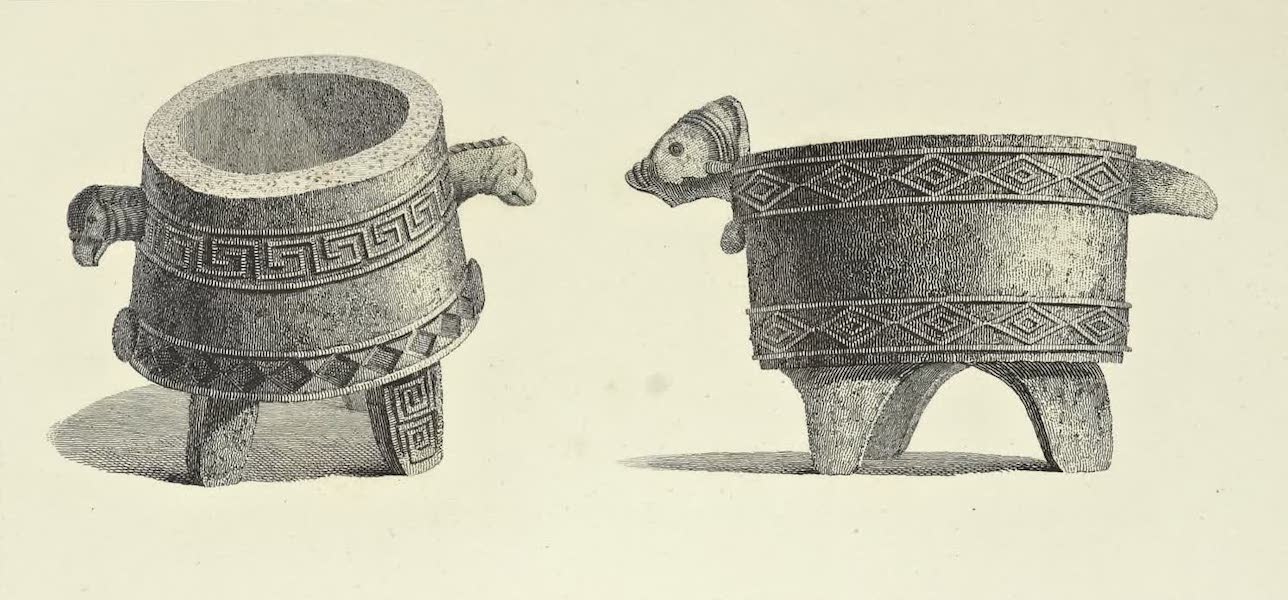 Vases de granit trouves sur la cote de Honduras