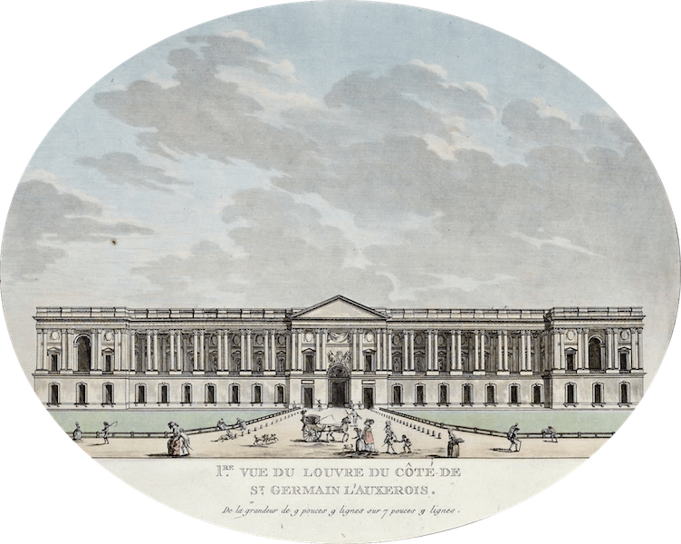 Vues des Plus Beaux Edifices de la Ville de Paris - Vue du Louvre du Cote de St. Germain l'Auxerois (1787)