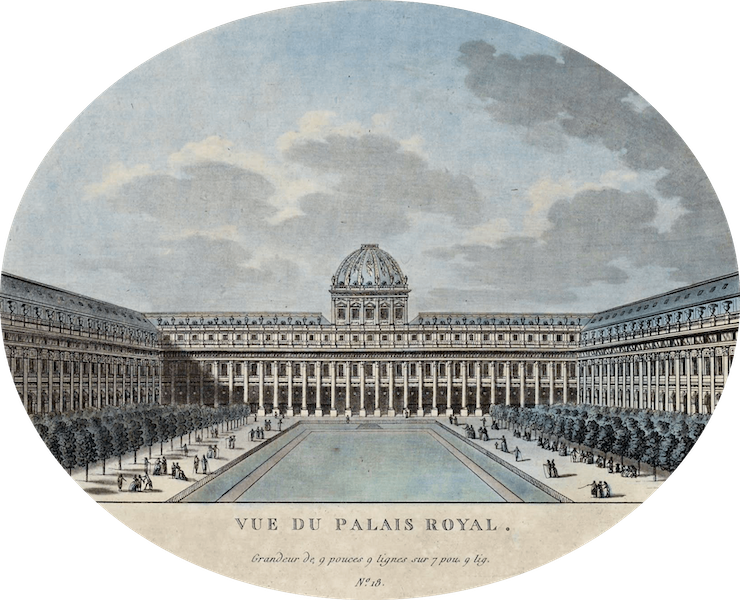 Vues des Plus Beaux Edifices de la Ville de Paris - Vue du Palais Royal (1787)