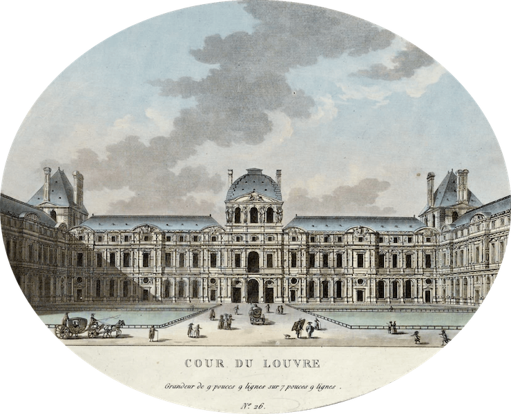 Vues des Plus Beaux Edifices de la Ville de Paris - Cour du Louvre (1787)