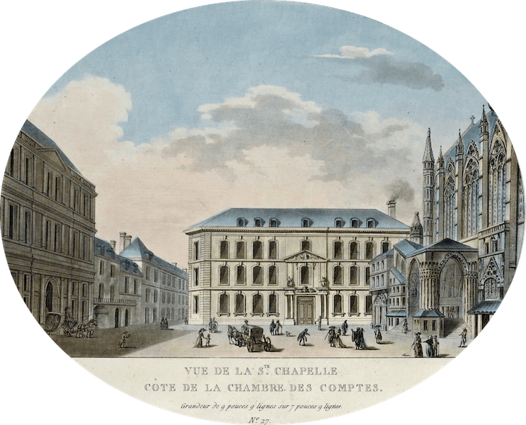Vues des Plus Beaux Edifices de la Ville de Paris - Vue de la St. Chapelle Cote de la Chambre des Comptes (1787)
