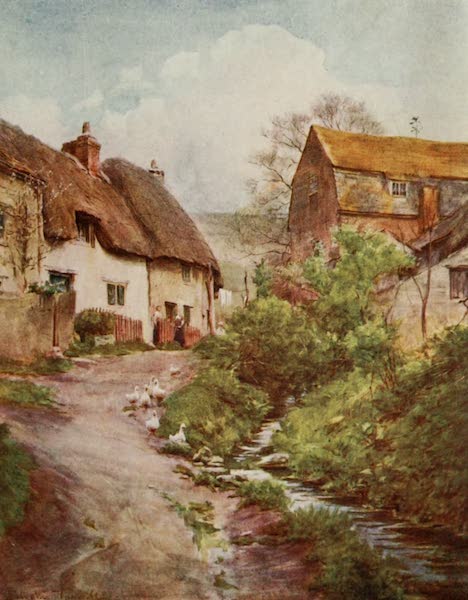 Wessex Painted and Described - The Mill Cottages at Sutton Poyntz, near Weymouth. The 