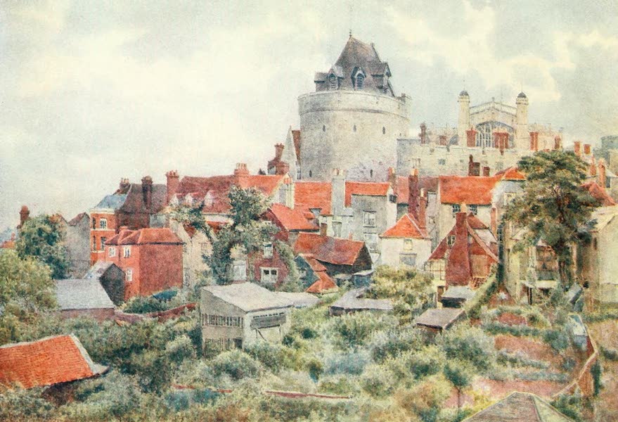 Windsor Painted and Described - West End of Castle from Great Western Railway Station (1908)