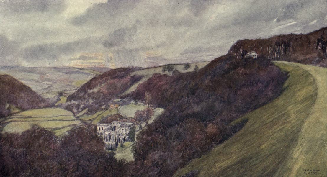 Yorkshire Coast and Moorland Scenes Painted and Described - Rievaulx Abbey from 'The Terrace' (1904)
